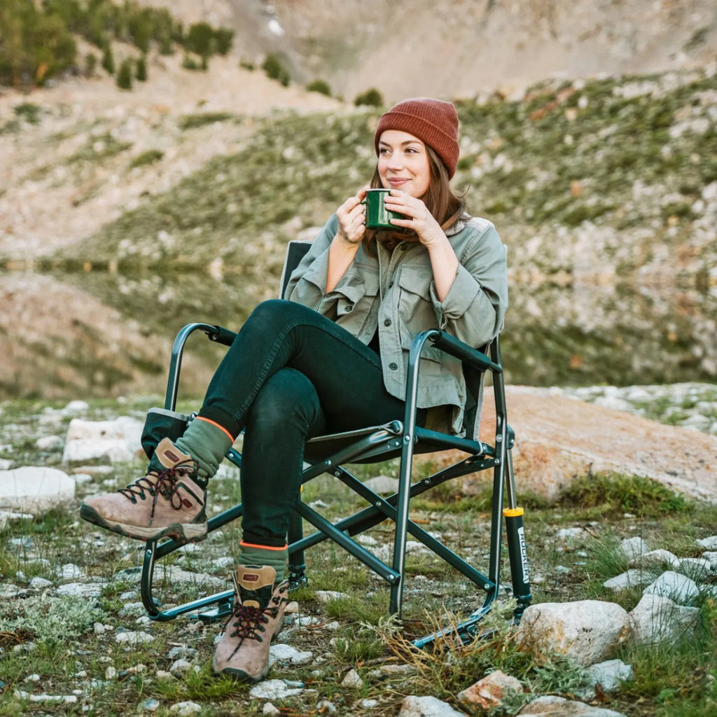 Patented Spring-Action Freestyle Rocker - Choice 711 - Heavy-Duty Kickback Rocker with Beverage Holder Detail