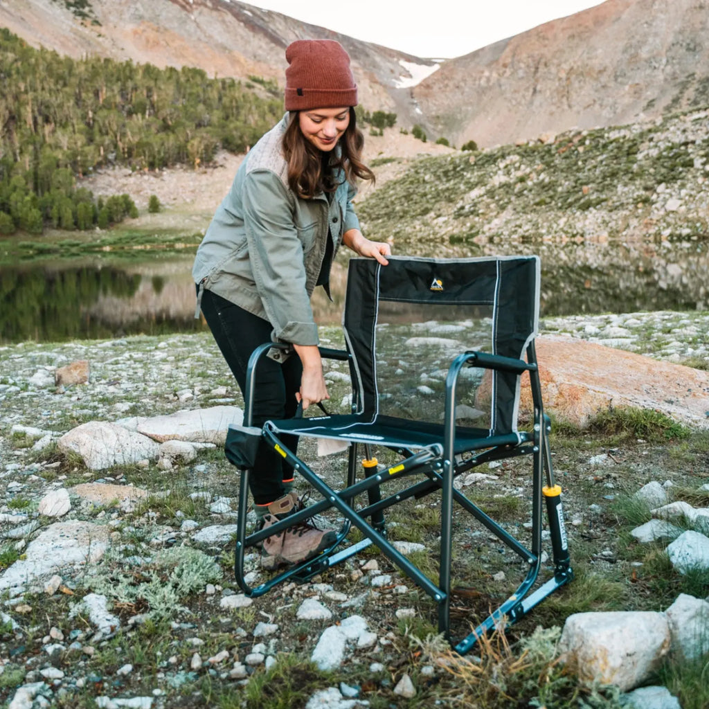 Patented Spring-Action Freestyle Rocker - Choice 711 - Heavy-Duty Kickback Rocker with Beverage Holder Detail