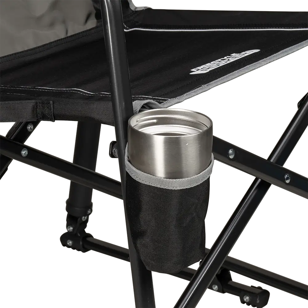 Patented Spring-Action Freestyle Rocker - Choice 711 - Heavy-Duty Kickback Rocker with Beverage Holder Detail