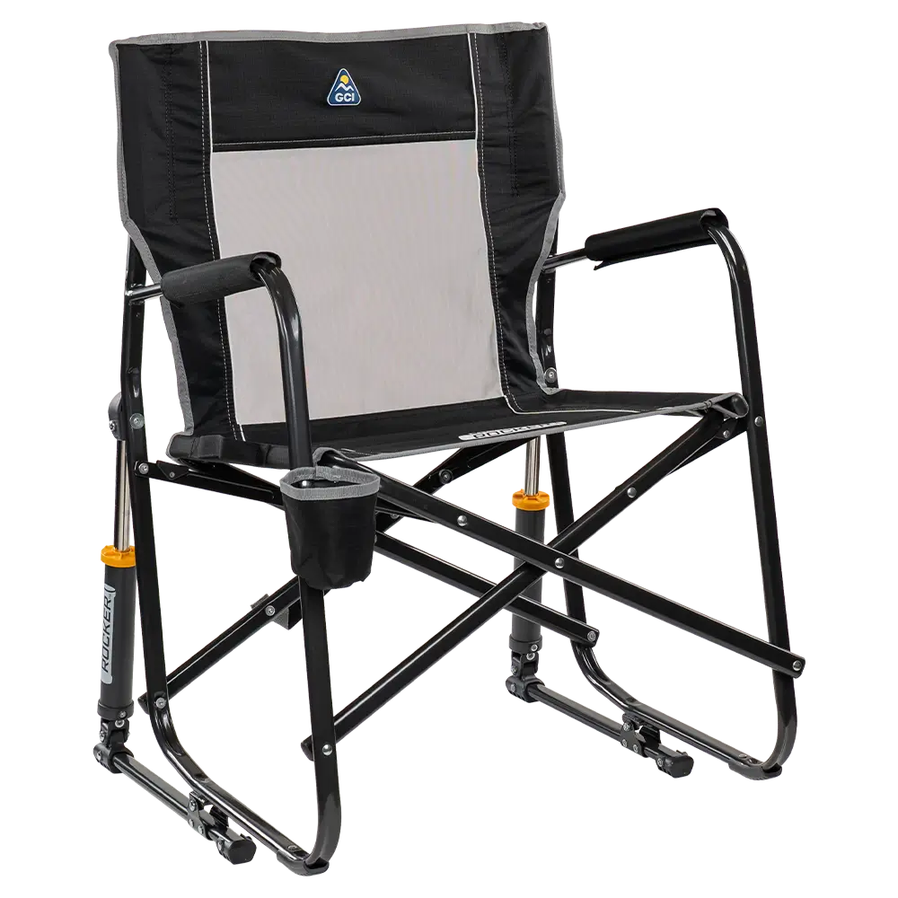 Patented Spring-Action Freestyle Rocker - Choice 711 - Heavy-Duty Kickback Rocker with Beverage Holder - Black