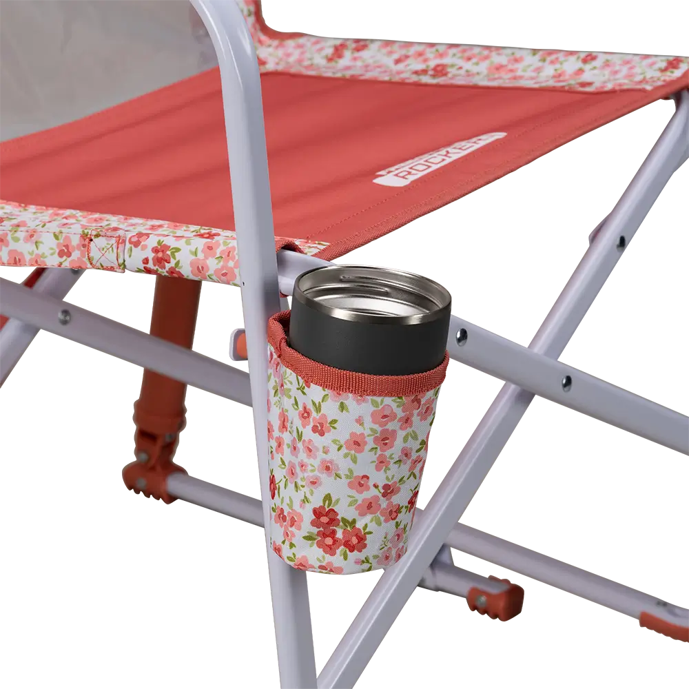 Patented Spring-Action Freestyle Rocker - Choice 711 - Heavy-Duty Kickback Rocker with Beverage Holder Detail