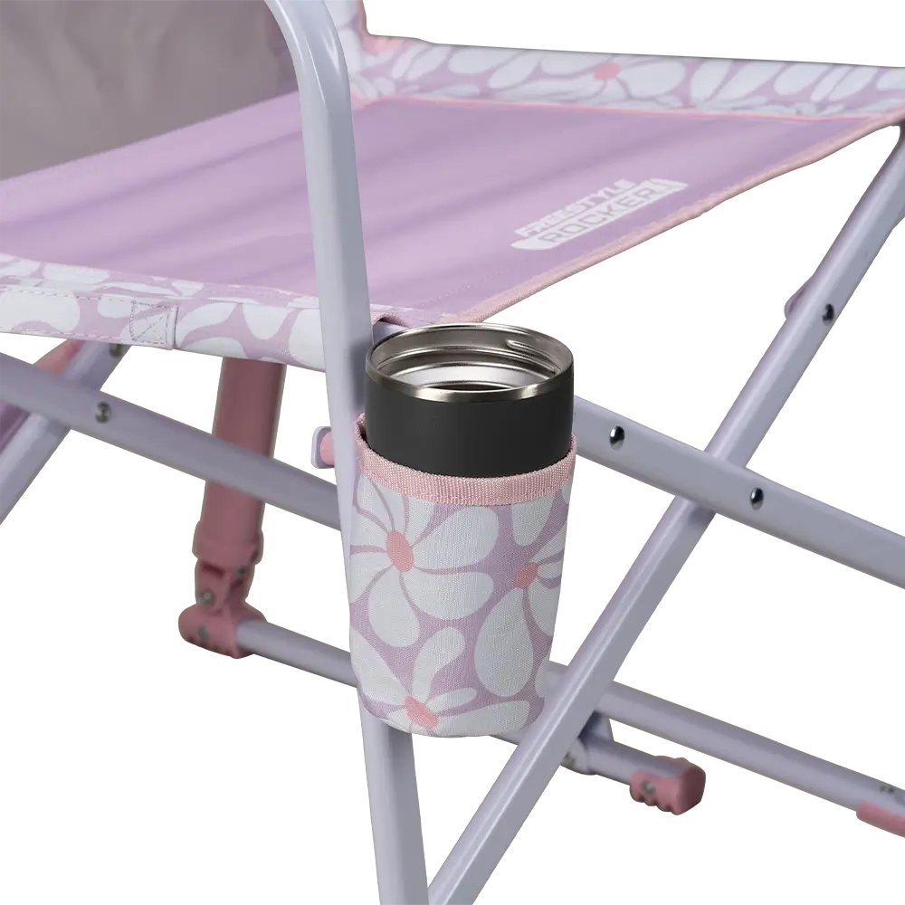 Patented Spring-Action Freestyle Rocker - Choice 711 - Heavy-Duty Kickback Rocker with Beverage Holder Detail