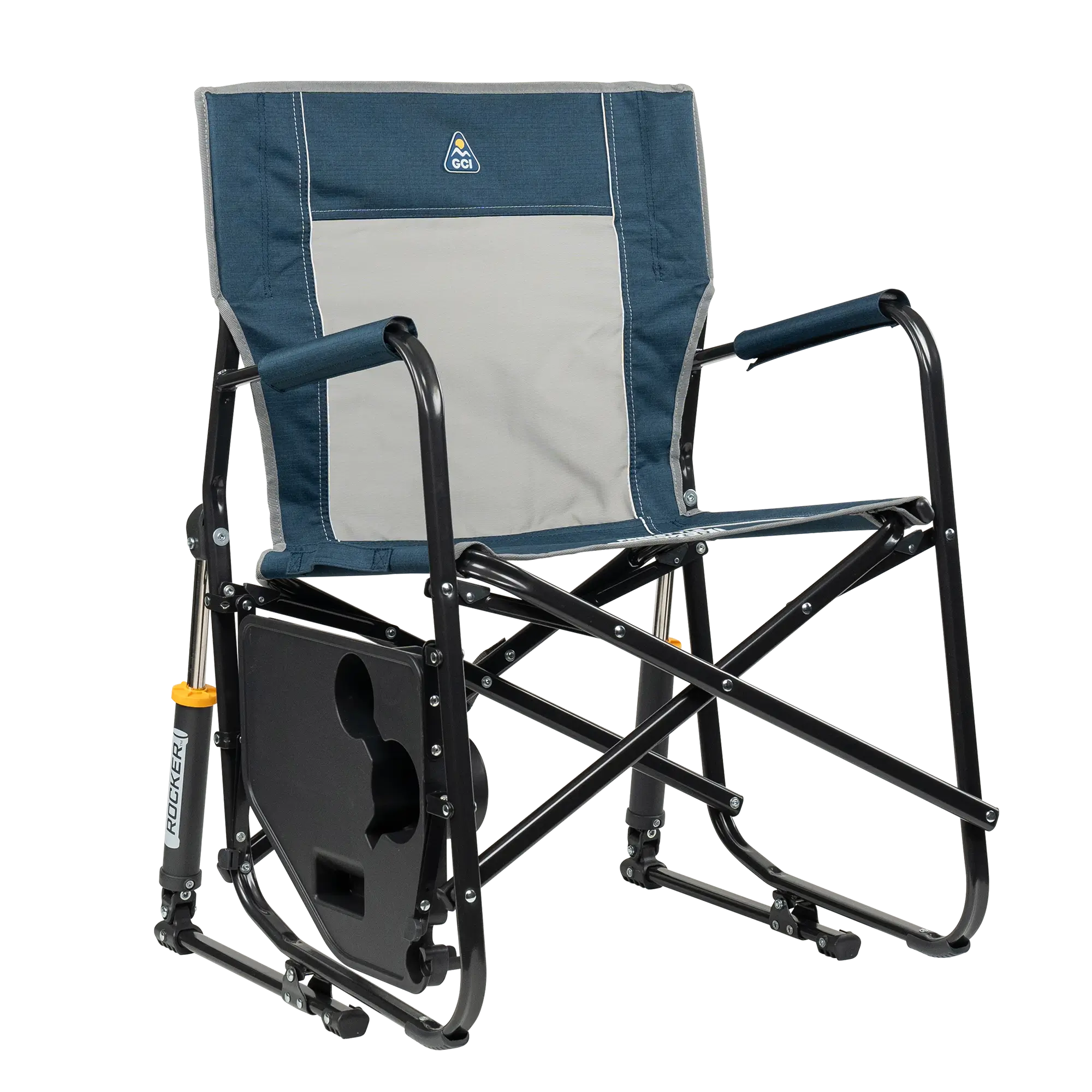 Heavy-Duty Freestyle Freestyle Rocker with Side Table - Choice 853 - Patented Spring-Action Rocking Chair for Camping Detail