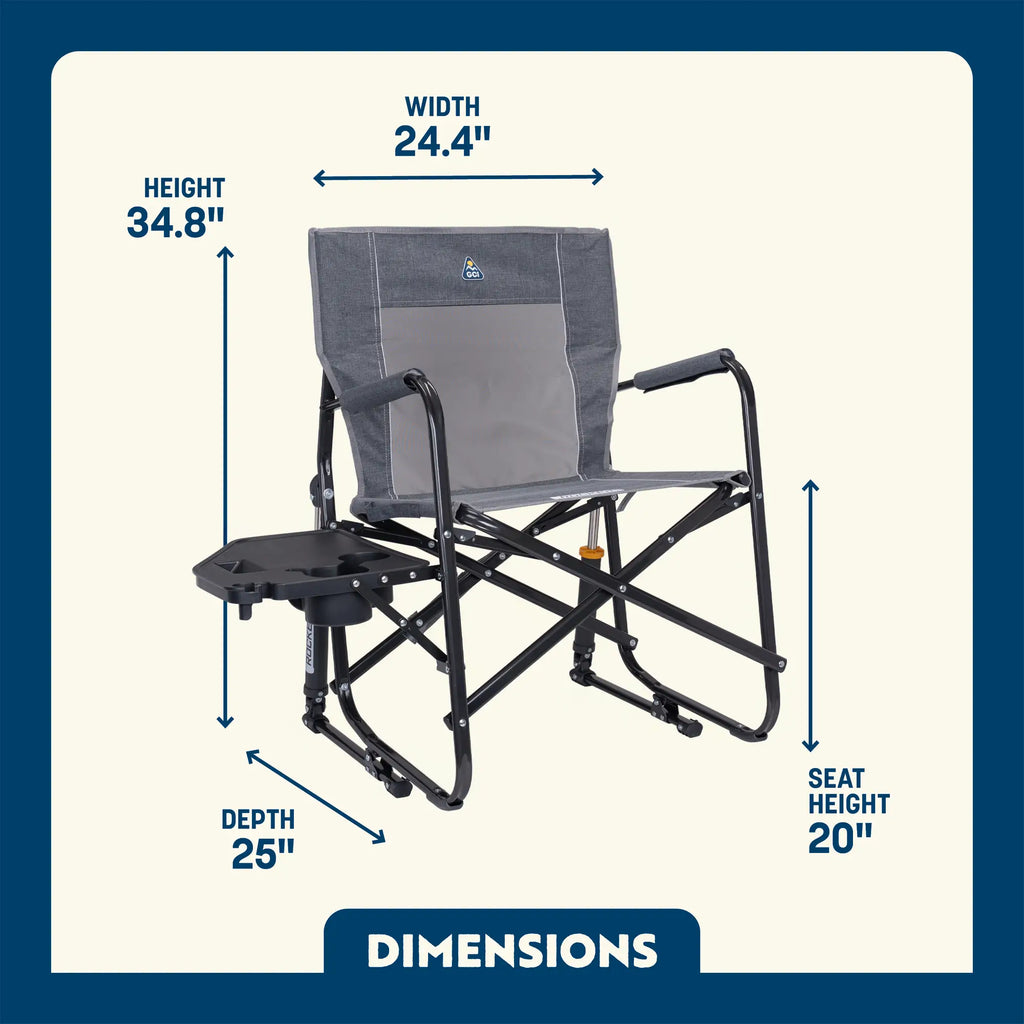 Heavy-Duty Freestyle Freestyle Rocker with Side Table - Choice 853 - Patented Spring-Action Rocking Chair for Camping Detail