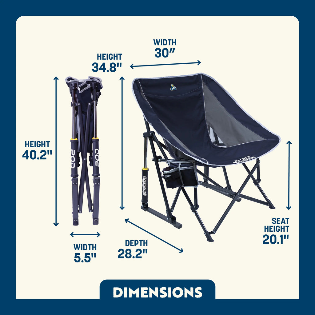 Premium All-Weather Pod Rocker - Choice 933 - Patented Spring-Action Rocking Chair for Camping Detail