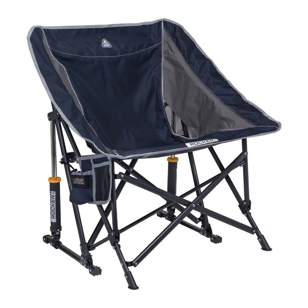 Premium All-Weather Pod Rocker - Choice 933 - Patented Spring-Action Rocking Chair for Camping - Indigo