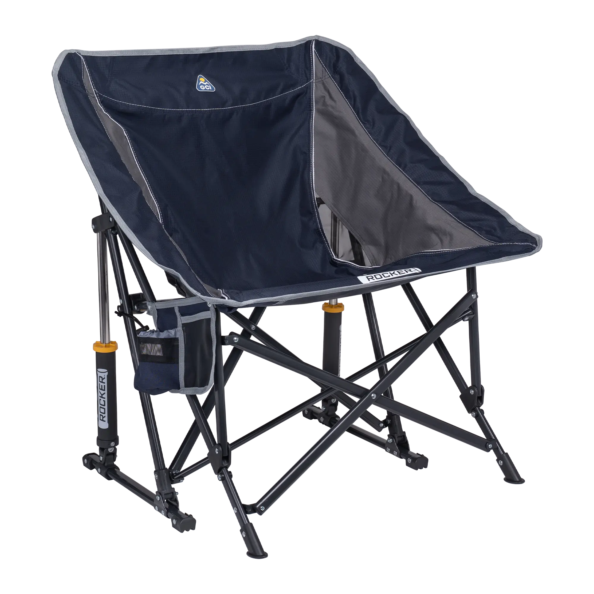 Premium All-Weather Pod Rocker - Choice 933 - Patented Spring-Action Rocking Chair for Camping - Indigo