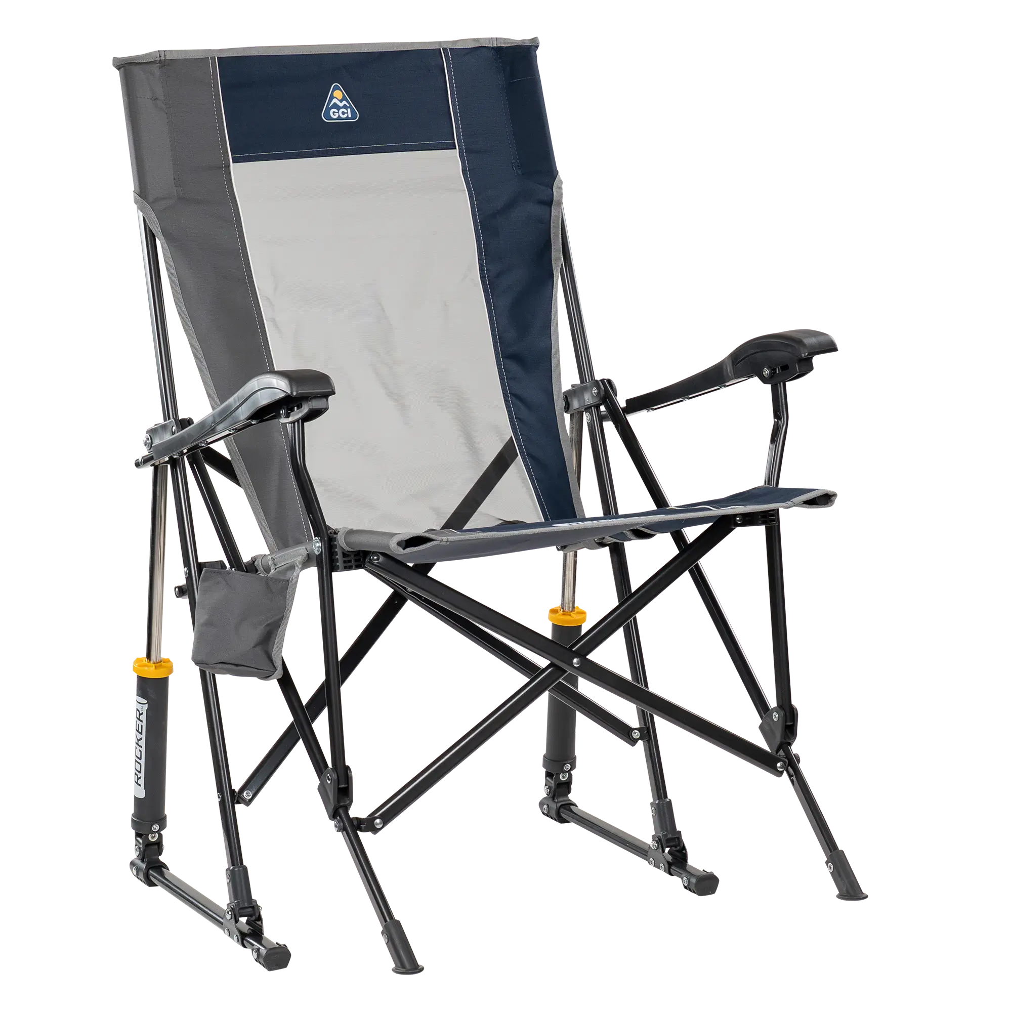 Premium All-Weather RoadTrip Rocker - Choice 855 - Patented Spring-Action Rocking Chair for Camping - Indigo