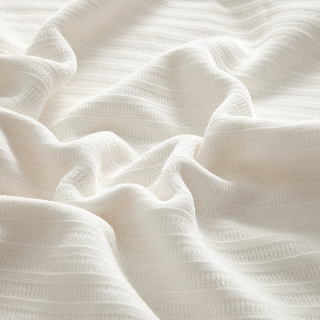 Cozy Fleece Cozy Chenille Reverse to Plush Soft Couch Throw, Vanilla Dream, Standard Size - Super Soft Reversible Sherpa Flannel Blanket Detail