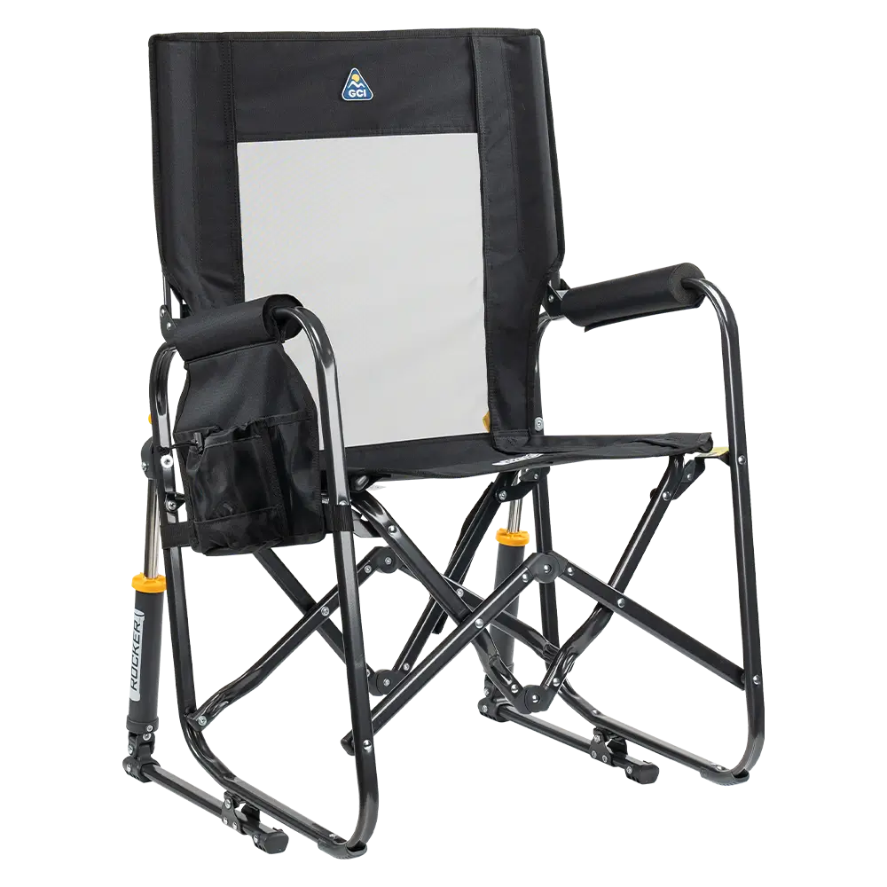 Smooth Motion Stowaway Rocker - Choice 794 - Patented Spring-Action Rocking Chair for Camping - Black