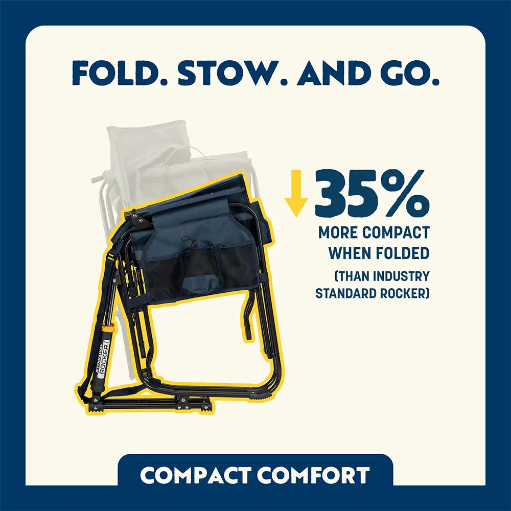 Smooth Motion Stowaway Rocker - Choice 794 - Patented Spring-Action Rocking Chair for Camping Detail