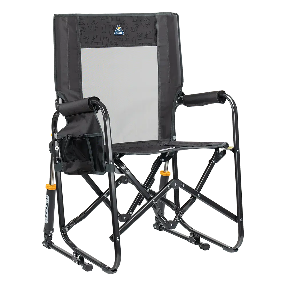 Smooth Motion Stowaway Rocker - Choice 794 - Patented Spring-Action Rocking Chair for Camping - Tailgater Dark Charcoal