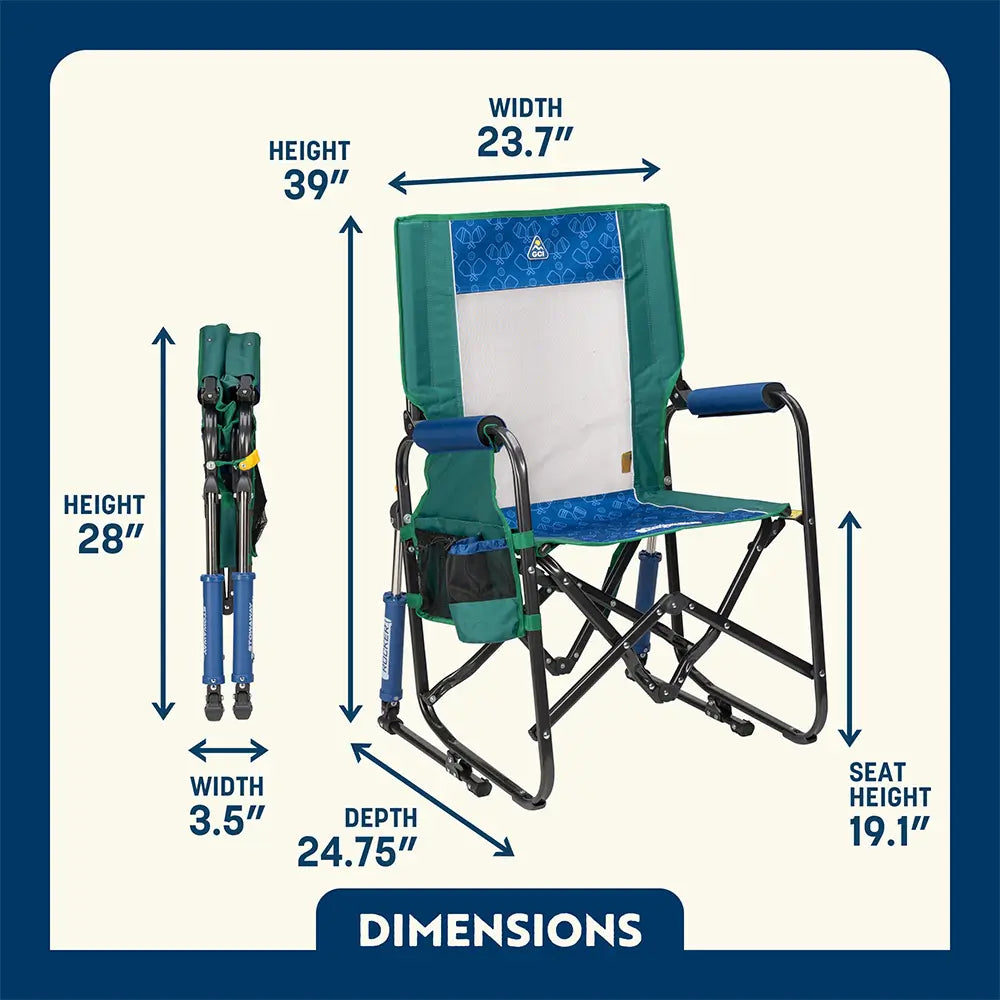 Smooth Motion Stowaway Rocker - Choice 794 - Patented Spring-Action Rocking Chair for Camping Detail