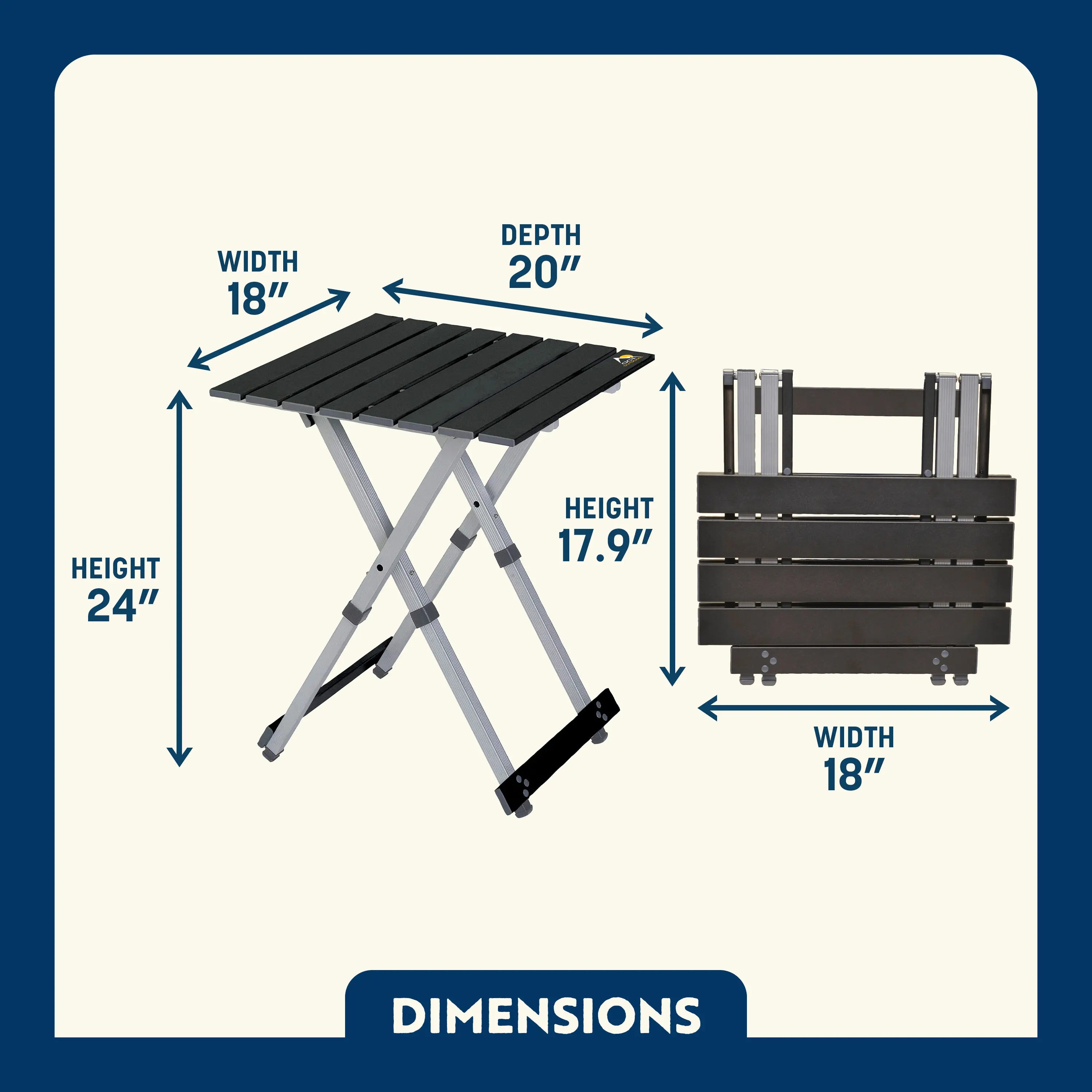 Portable Staging Compact Camp Table 20 - Choice 513 - Master Outdoor Kitchen Station for Tailgating & BBQ Detail