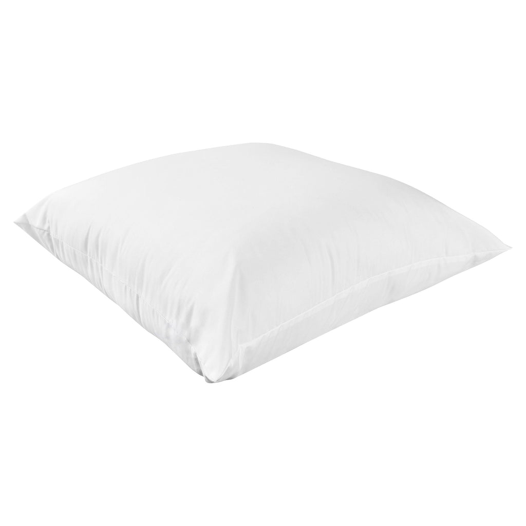 Fluffy Shredded Cotton Euro Throw Pillow, 26" x 26", White- Allergy Defense Fabric - Ergonomic Memory Foam Pillow for Neck Pain Support Detail