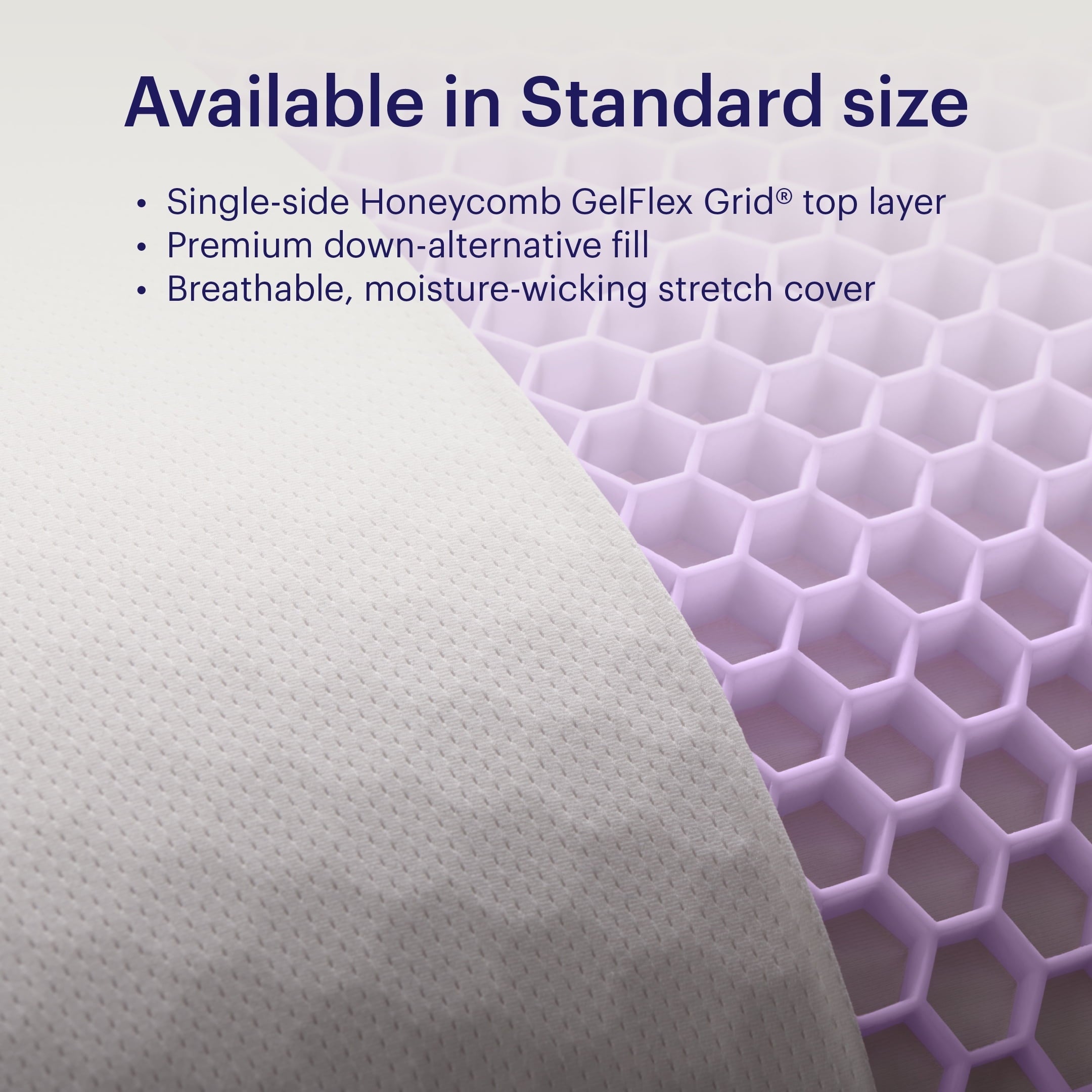Decorative Plump GridCloud Pillow, Honeycomb Gelflex Top Layer, Hypoallergenic, Down - Alternative - Decorative Throw Pillow Cushion for Sofa & Bed Detail