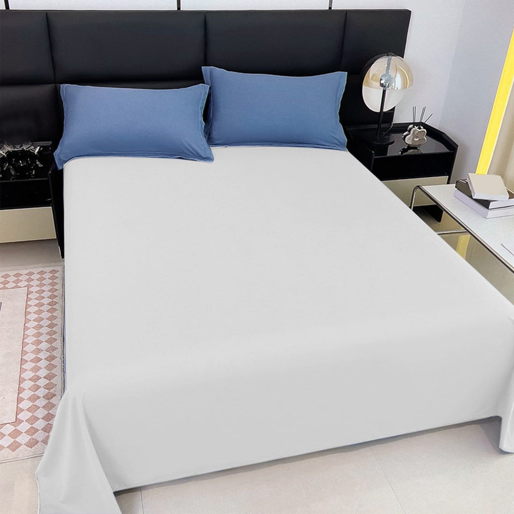 Wrinkle-Resistant Color Twin Size Flat Sheet - Hotel Quality Top Flat Bed Sheet Only, Ultra Soft, Comfy, Breathable & Cooling - Fade & ... - Luxury Bed Sheet Set with Deep Pockets Detail