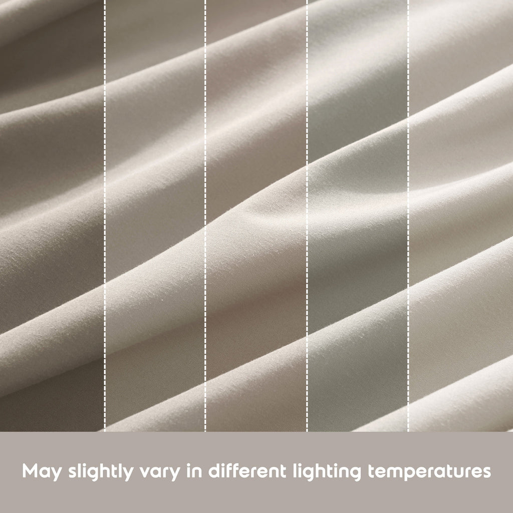 Breathable Luxury King Sheet Sets, 1800 Series Deep Pocket 4 Piece, Luxury Soft Microfiber Bed Sheet Sets, BEIGE CREAM - Cooling Hotel Quality Bedding Sheets and Pillowcases Detail