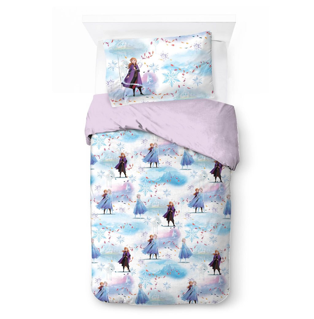 Luxurious Quilted Frozen Winter Frost Adventures 2-Piece Twin/Full Reversible Comforter Set, Polyester Microfiber, Blue & Purple - All-Season Down Alternative Comforter Insert Detail