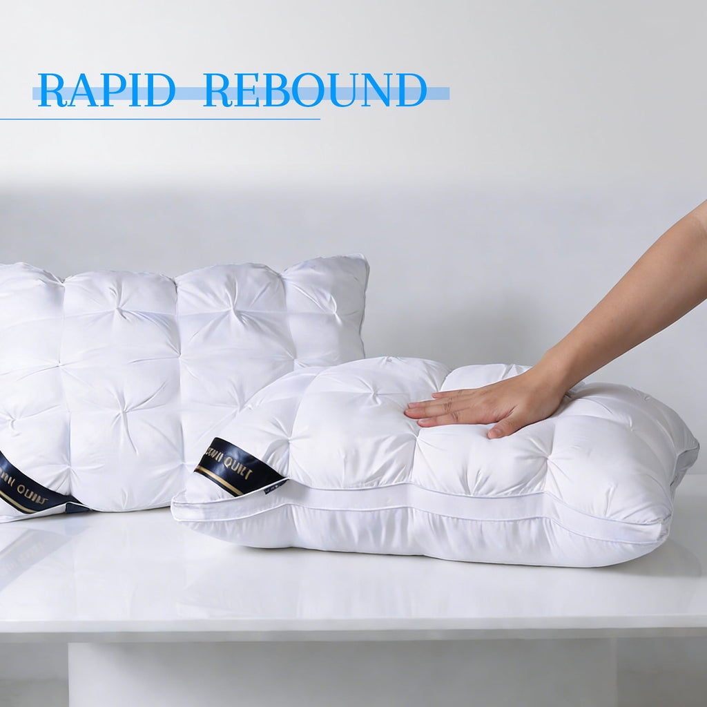 Hotel Collection 2-Pack White Twisted Bed Pillows (20" x 16.5") - Soft Plush Down Alternative, Breathable and Hypoallergenic, Standard... - Ergonomic Memory Foam Pillow for Neck Pain Support Detail