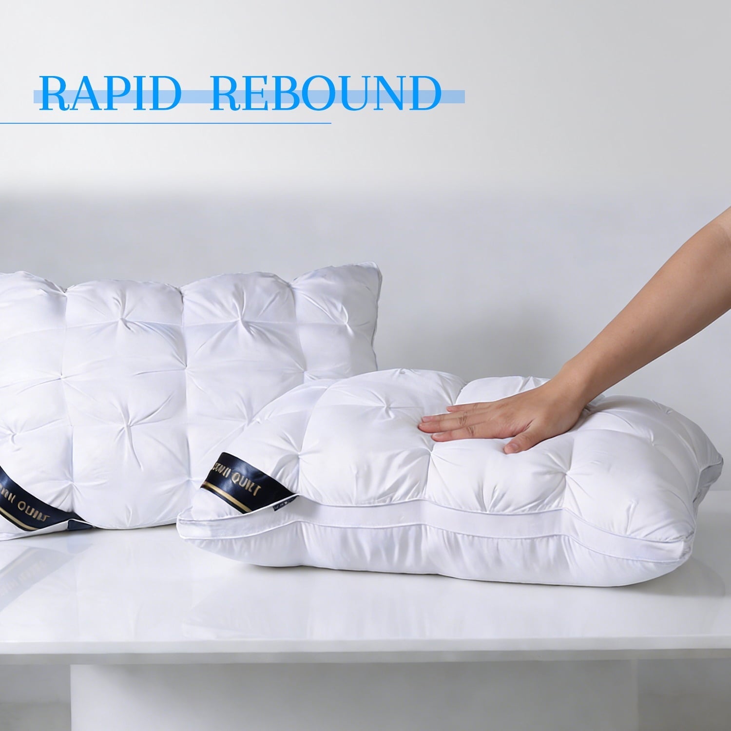 Hotel Collection 2-Pack White Twisted Bed Pillows (20" x 16.5") - Soft Plush Down Alternative, Breathable and Hypoallergenic, Standard... - Ergonomic Memory Foam Pillow for Neck Pain Support Detail