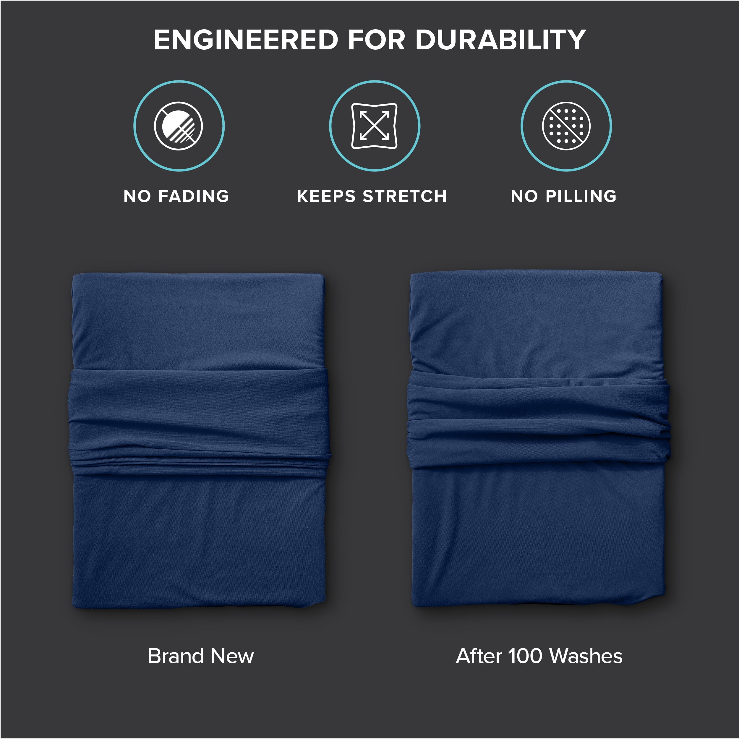 Premium Egyptian Cotton Cooling Performance Jersey Knit Stretch Sheet Set, Moisture-Wicking & Breathable, 4-Way Stretch Bed Sheets, Envelope ... - Luxury Bed Sheet Set with Deep Pockets Detail