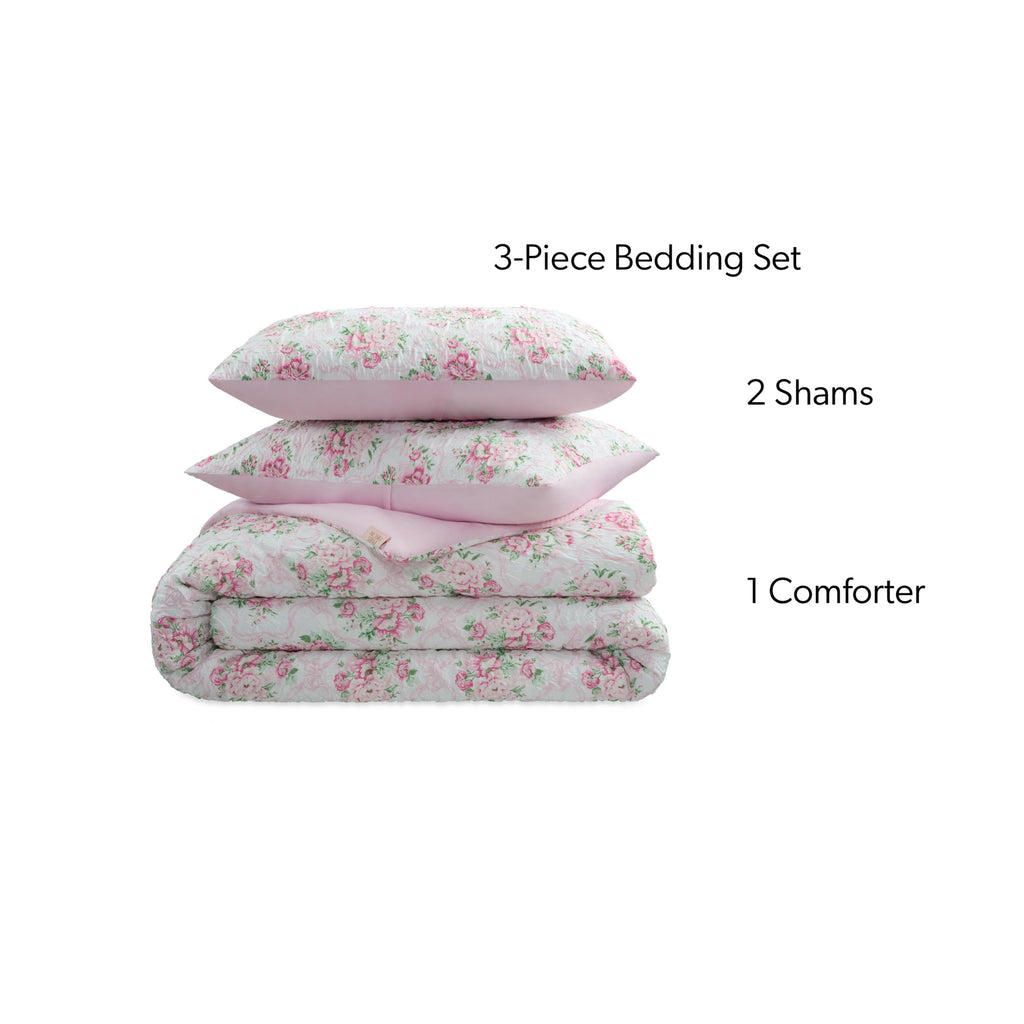 Fluffy Down Alternative 2-Piece Coquette Floral Pink Comforter Set, Twin/Twin XL - Cloud-Like Soft Lightweight Bed Comforter - Default Title