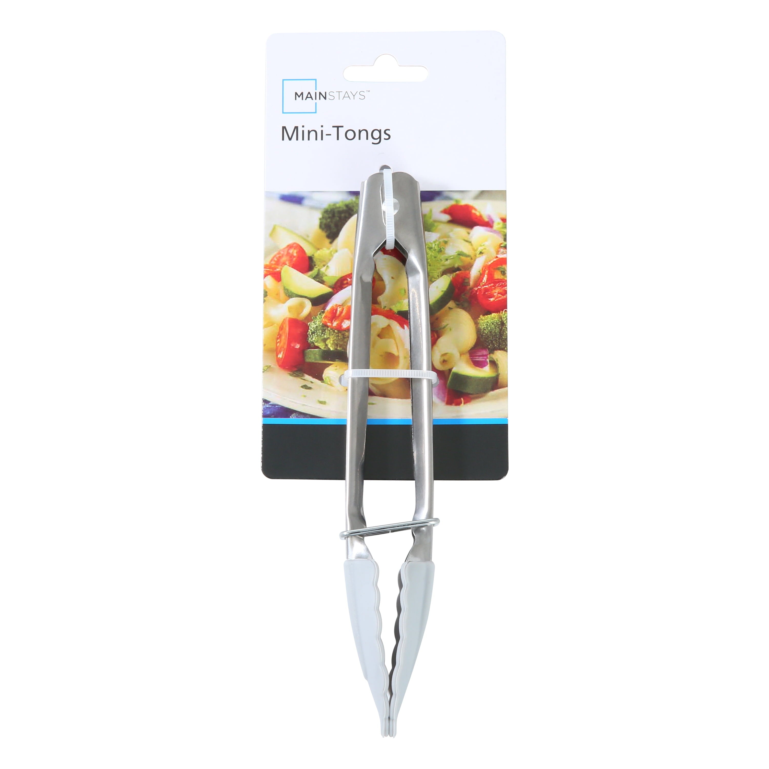 Chef-Quality Stainless Steel and Silicone Mini Food Tongs Grey - High-Precision Culinary Tool for Baking & Cooking Detail