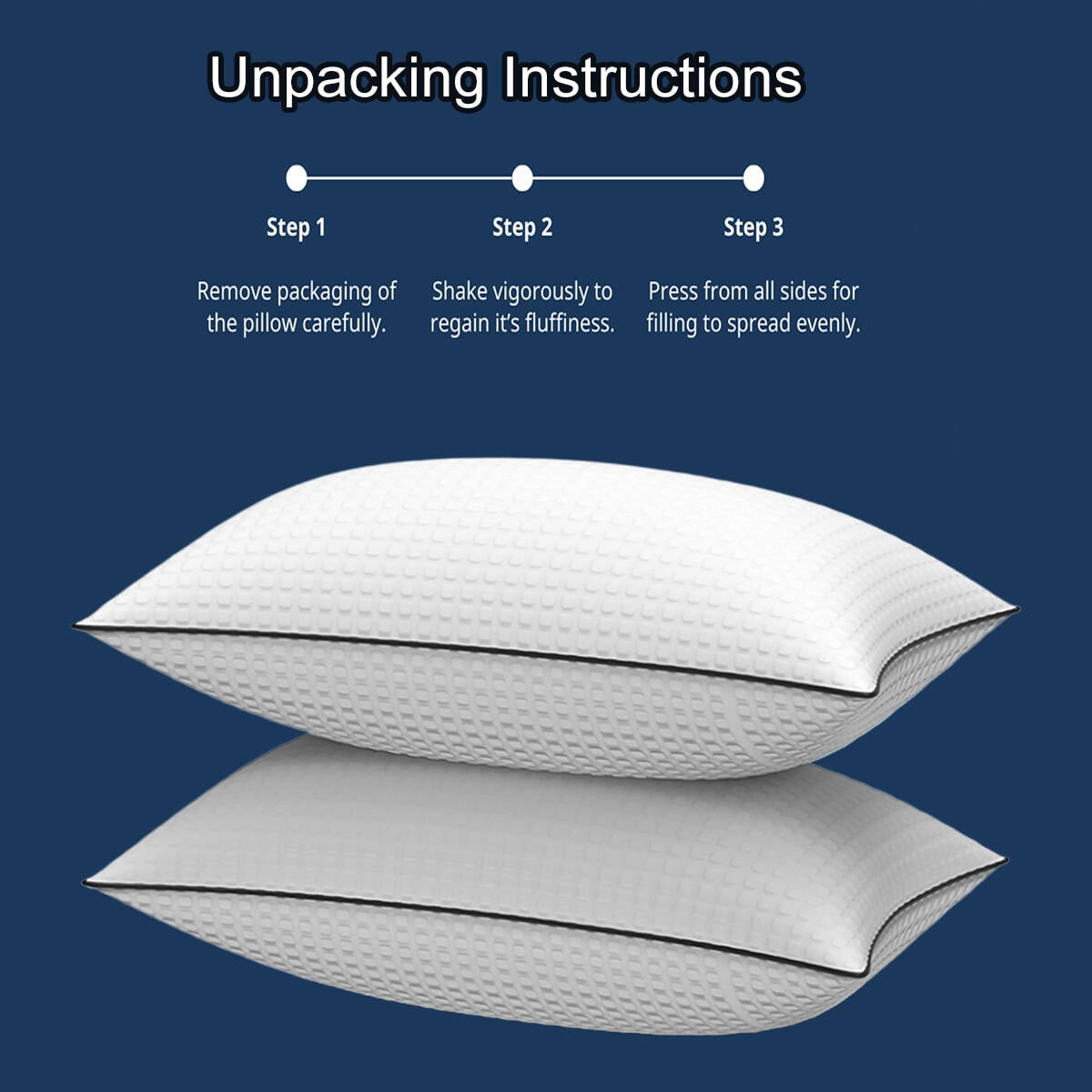 Hotel Collection Pillows King Size Set of 2, Hotel Quality, Down Alternative Gusseted Bed Pillows for Side, Back, or Stomach Sleepers,... - Decorative Throw Pillow Cushion for Sofa & Bed Detail