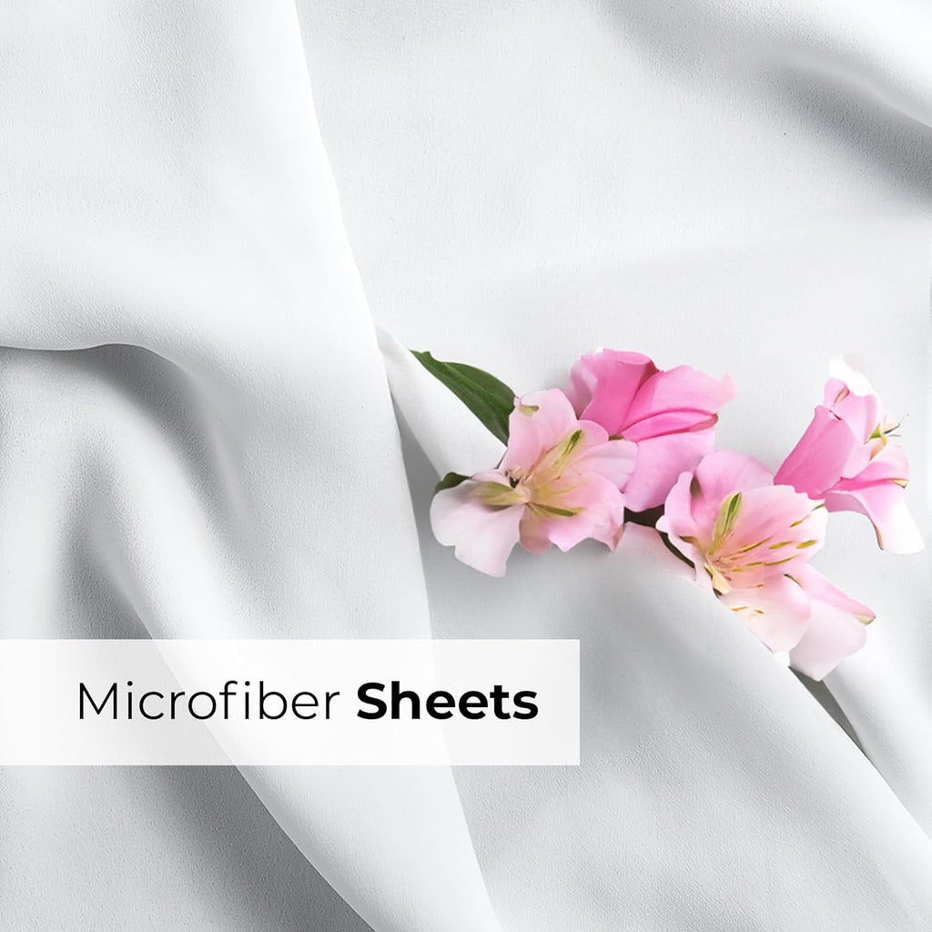 Premium Egyptian Cotton 6-Piece Extra Deep Pocket Sheet Set With Extra Matching Pillowcases - King Size Bed Sheets Fits 18"-24" Ma... - Breathable Egyptian Cotton Flat & Fitted Sheets Detail