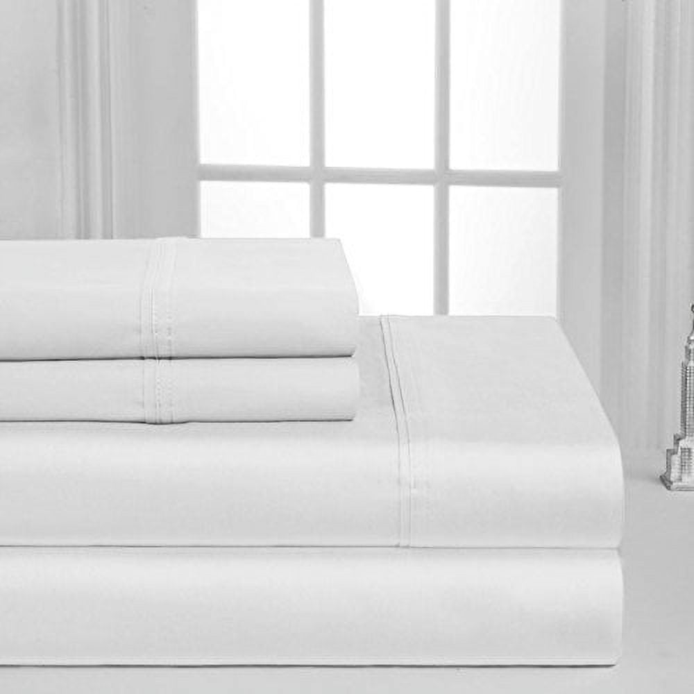 Premium Egyptian Cotton Luxurious Collection 1000 Thread Count 100% Cotton Bed Sheet Set (Twin XL, White) - Luxury Bed Sheet Set with Deep Pockets Detail