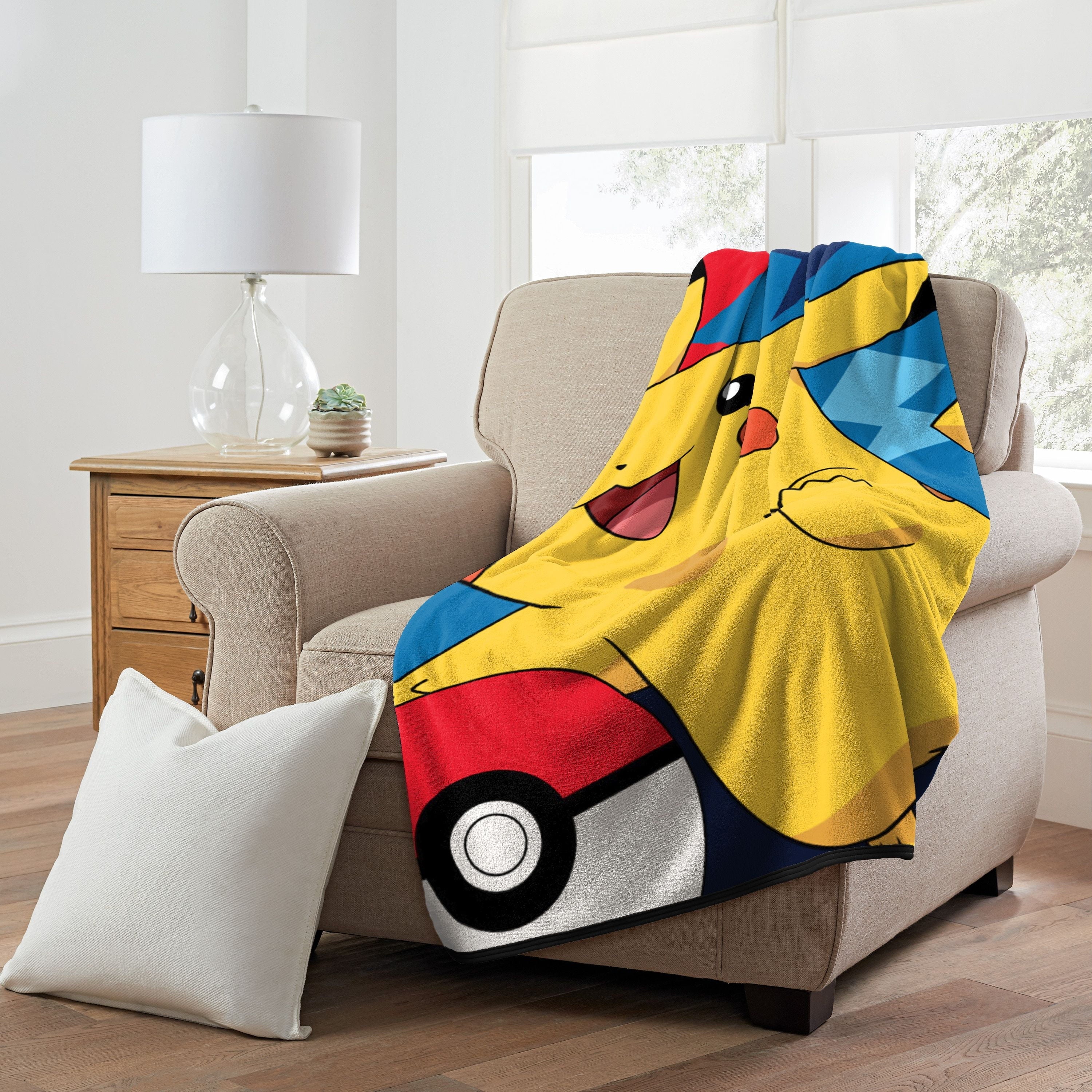 Reversible Sherpa Throw Blanket, "Quick Capture", Micro Raschel, 46in x 60in, 1 Each - Lightweight Plush Warm Blanket for All Seasons Detail