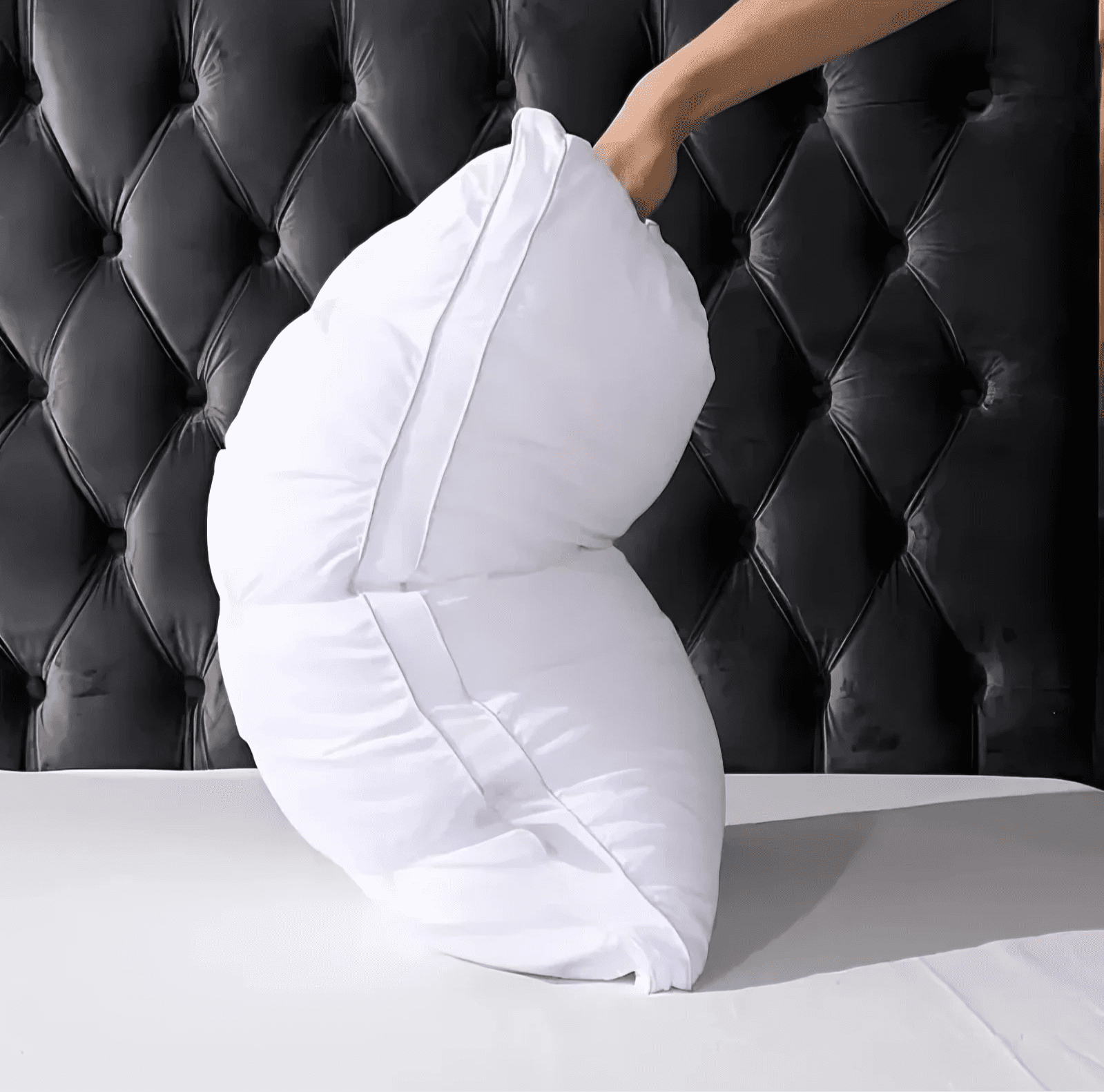 Decorative Plump Queen Size Bed Pillows Set of 2, Hotel Quality, Down Alternative Gusseted Bed Pillows for Side, Back, or Stomach Slee... - Hotel Quality Plush Sleeping Pillows Detail
