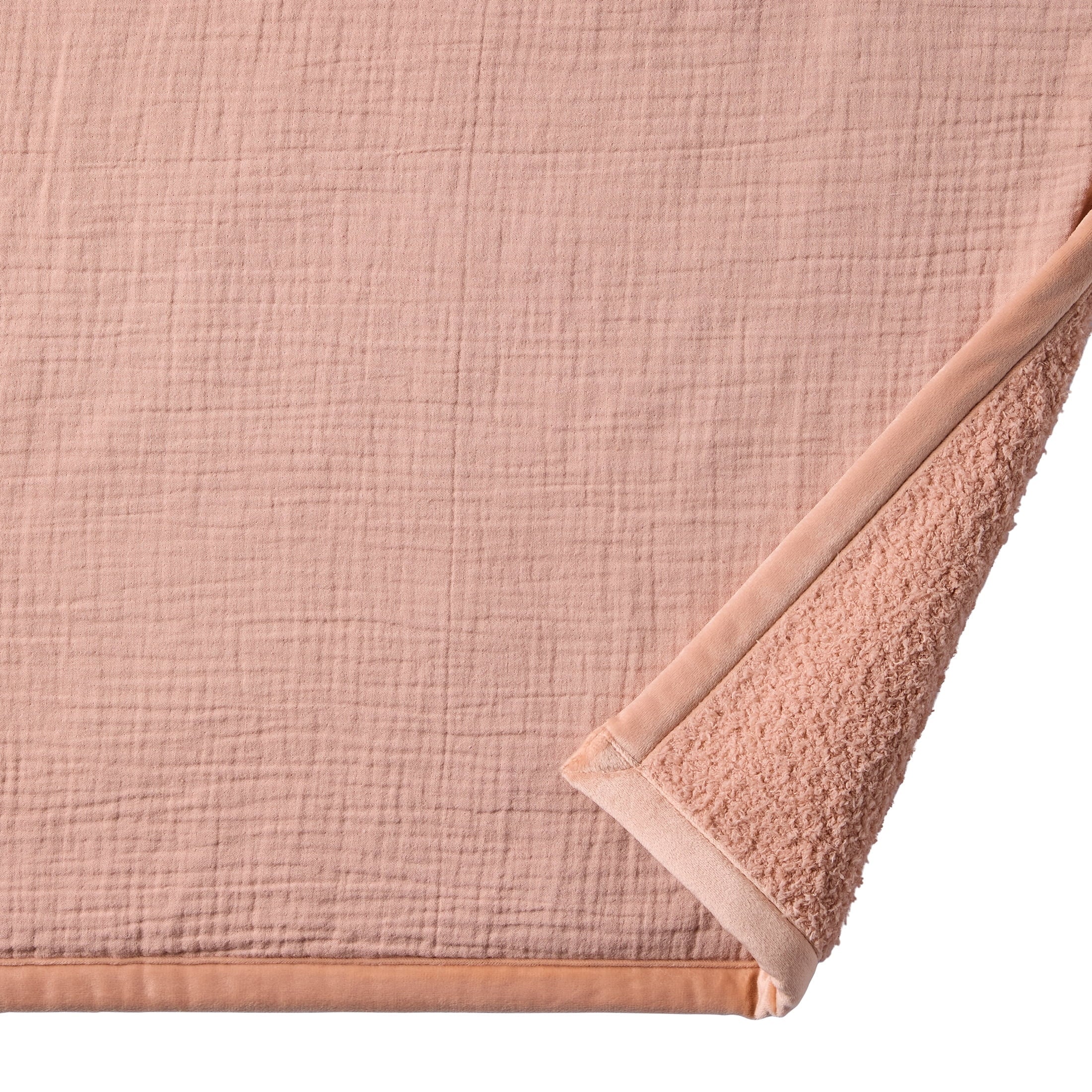 Decorative Knitted Gauze Reverse to Cozy Knit Super Soft Throw Blanket, Oversized, Antique Blush - Cozy Fleece Throw Blanket for Couch & Bed Detail