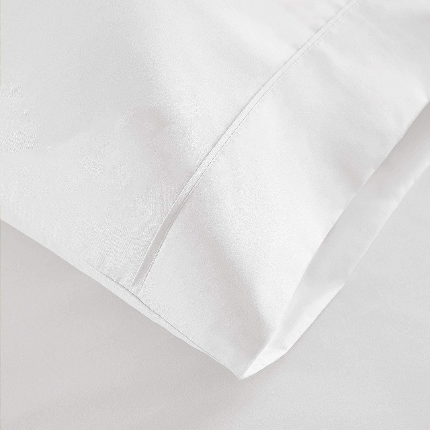 Breathable Luxury 100% Cotton Hospital Bedsheets Set - 1 Flat Sheet, 1 Fitted Sheet (10" Inch) Deep Pocket, 1 Pillowcase, Best & Comfor... - Luxury Bed Sheet Set with Deep Pockets Detail