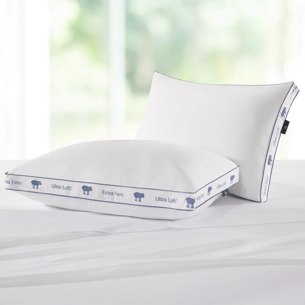 Ergonomic Memory Foam Ultra Loft Standard/Queen Bed Pillow, Extra Firm Support - Decorative Throw Pillow Cushion for Sofa & Bed Detail