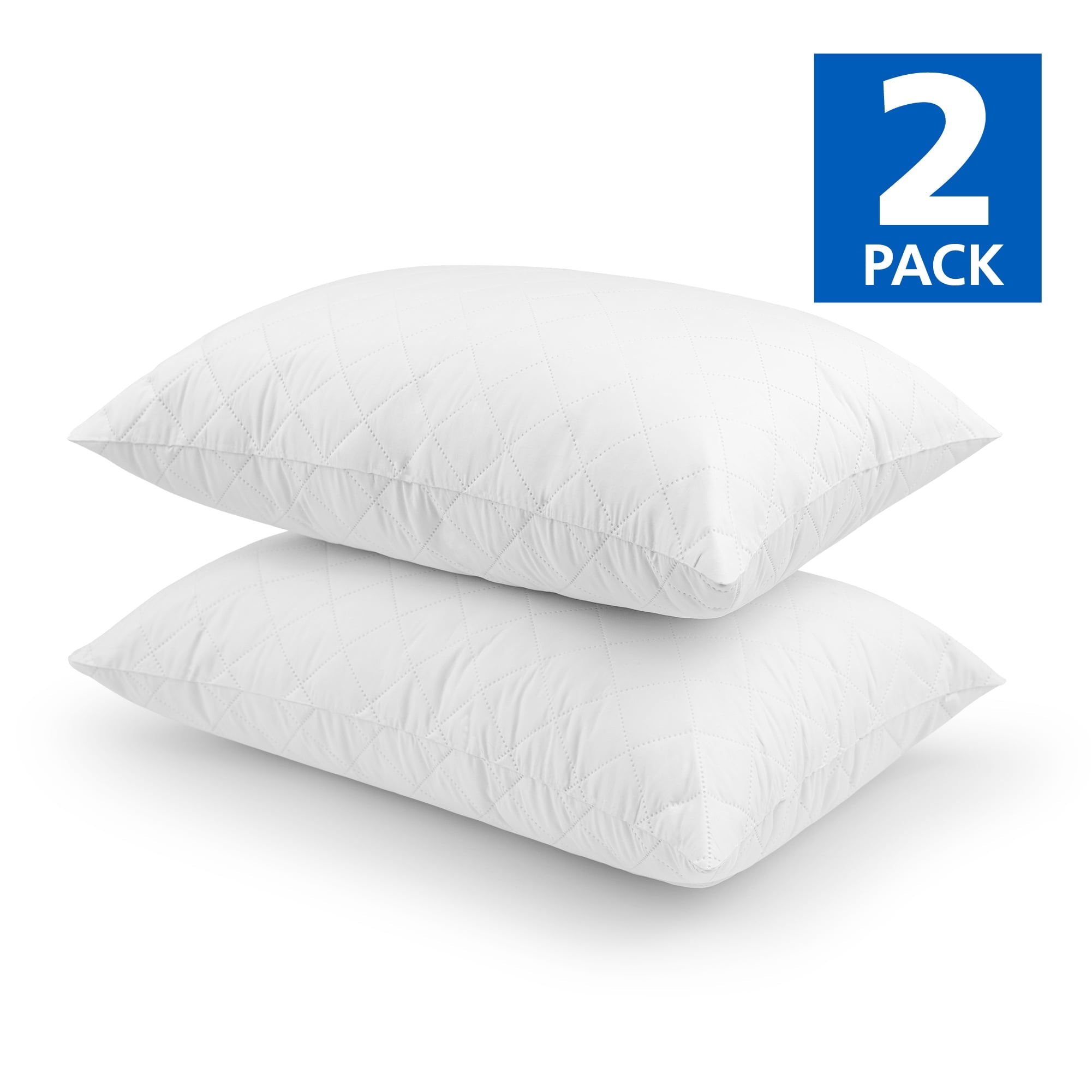 Decorative Plump Memory Foam Cluster Bed Pillow, Standard Queen, 2 Pack - Orthopedic Shredded Foam Bed Pillow Set Detail