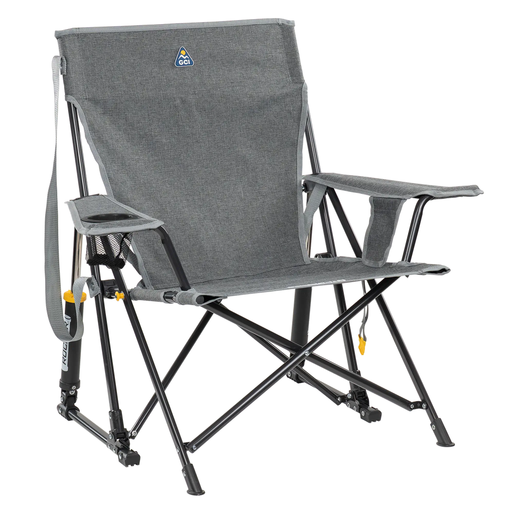 Smooth Motion Kickback Rocker - Choice 345 - Heavy-Duty Kickback Rocker with Beverage Holder - Heathered Pewter