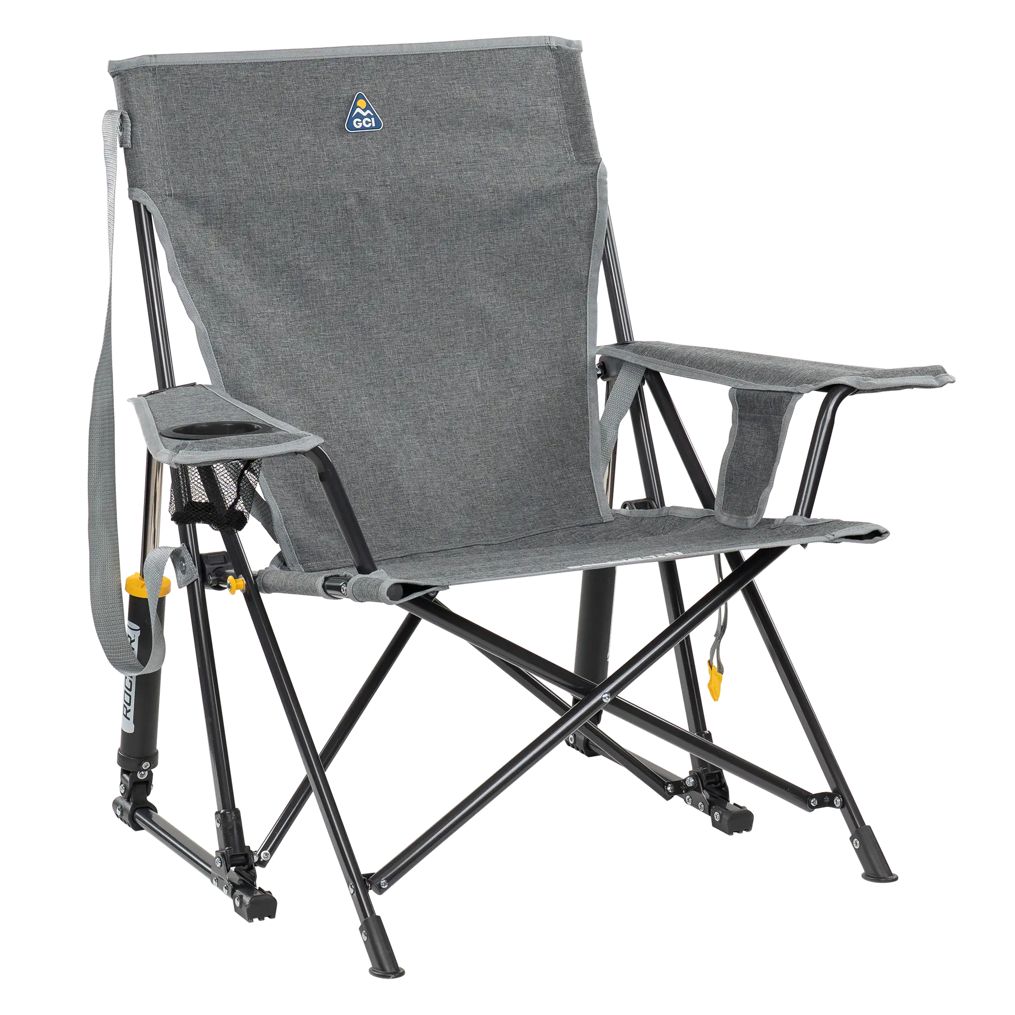 Smooth Motion Kickback Rocker - Choice 345 - Heavy-Duty Kickback Rocker with Beverage Holder - Heathered Pewter