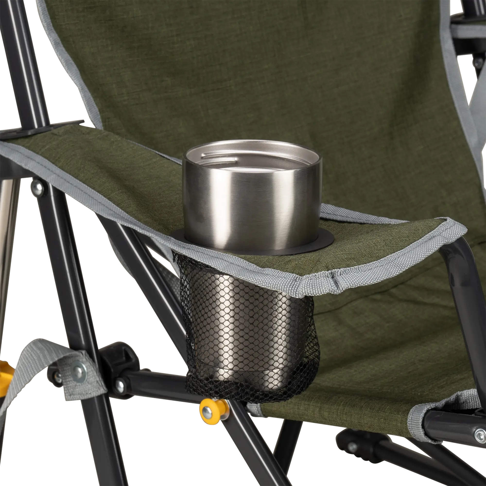 Smooth Motion Kickback Rocker - Choice 345 - Heavy-Duty Kickback Rocker with Beverage Holder Detail