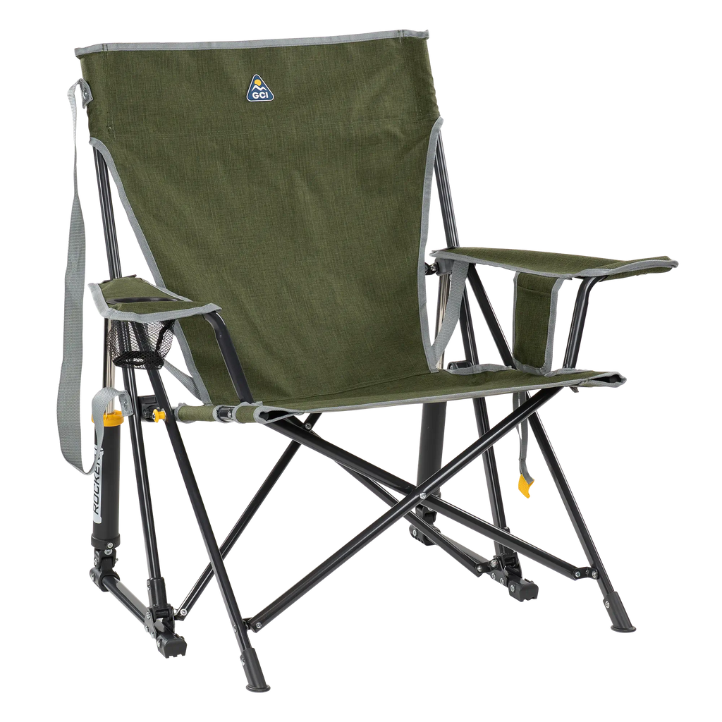 Smooth Motion Kickback Rocker - Choice 345 - Heavy-Duty Kickback Rocker with Beverage Holder - Heathered Loden
