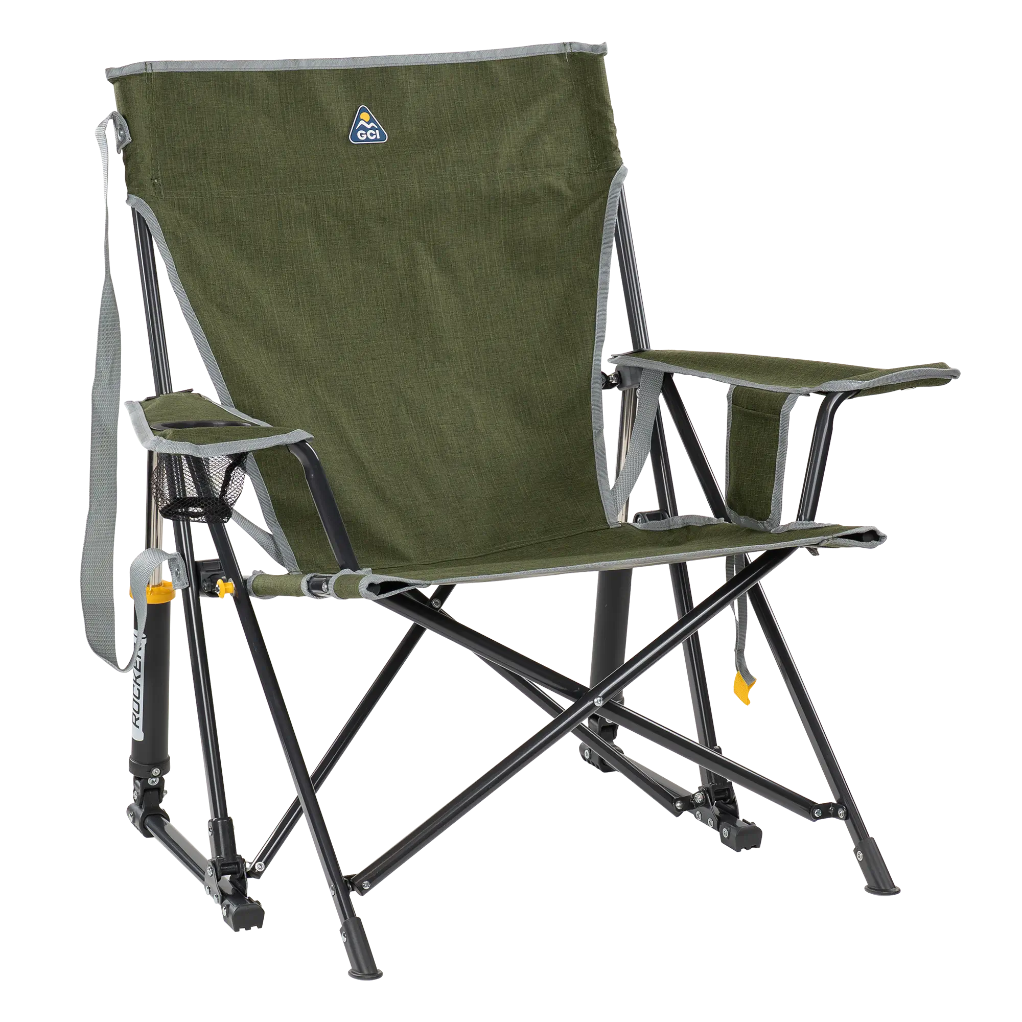 Smooth Motion Kickback Rocker - Choice 345 - Heavy-Duty Kickback Rocker with Beverage Holder - Heathered Loden