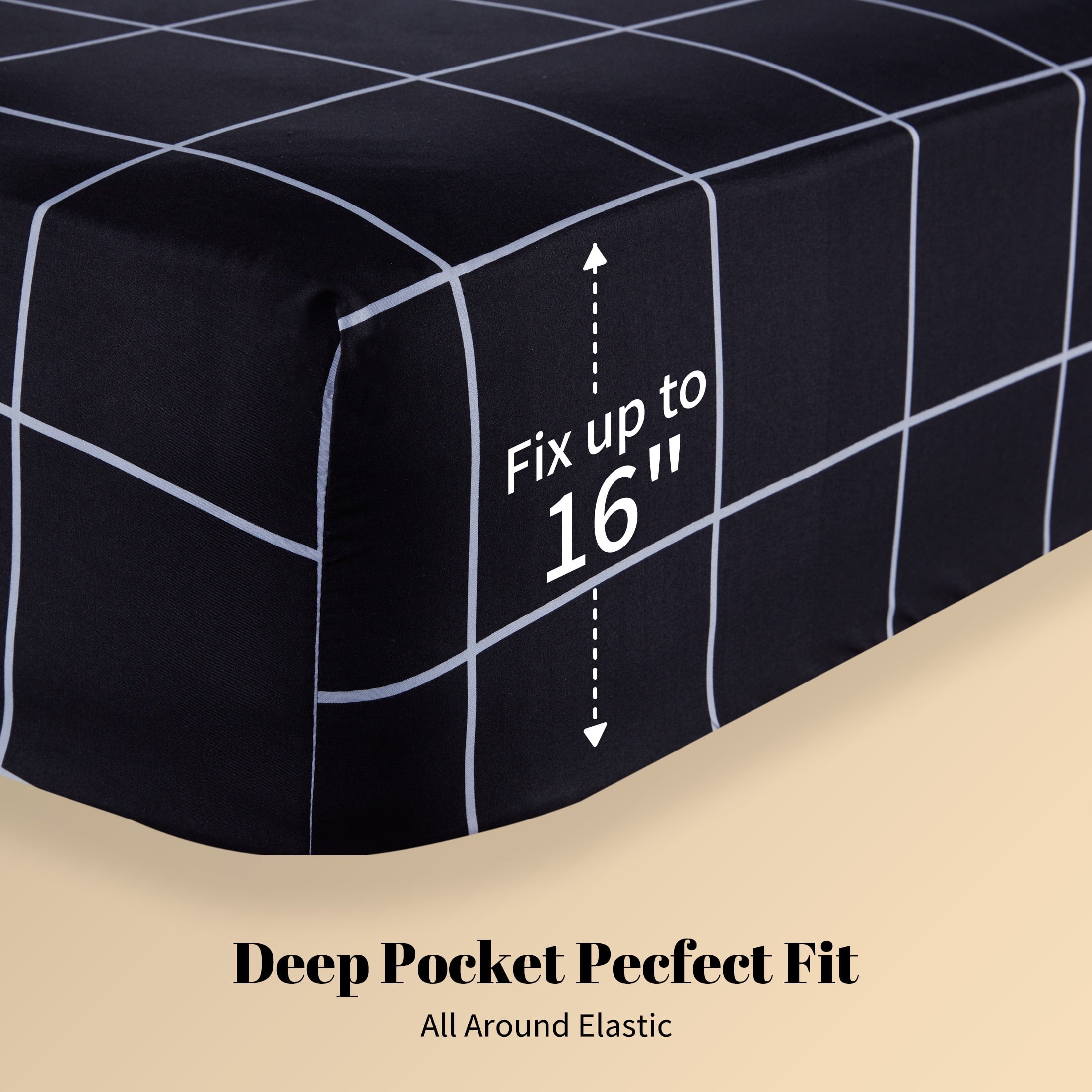 Breathable Luxury Full Bed Sheet Set, 4 Pieces Breathable & Super Soft, Easy Care Printed Microfiber with Deep Pocket & Envelope Closur... - Breathable Egyptian Cotton Flat & Fitted Sheets Detail