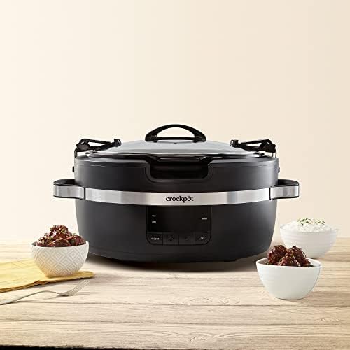 Large Capacity Crock-Pot Thermoshield 6 Quart Slow Cooker with Carry Handles S12S - Digital Crock Pot Slow Cooker for Family Meals Detail