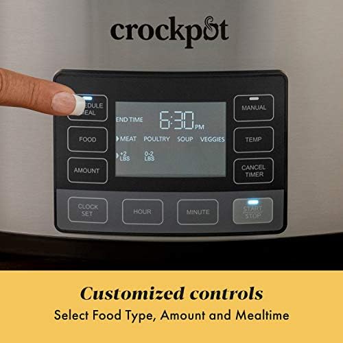 Large Capacity Crock-Pot MyTime 6 Quart Programmable Slow Cooker S08D - Digital Crock Pot Slow Cooker for Family Meals Detail