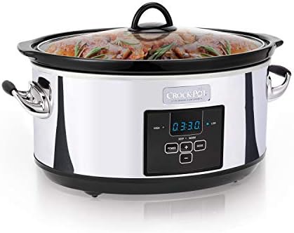 Large Capacity Crock-Pot 7 Quart Programmable Slow Cooker – Polished Platinum S23E - Digital Crock Pot Slow Cooker for Family Meals Detail