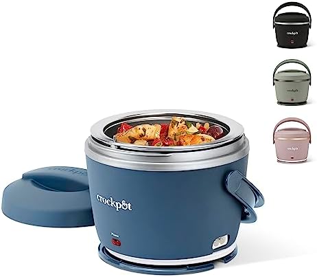 Mini Personal Crock-Pot Electric Lunch Box Food Warmer 20oz – Faded Blue S22V - Portable Electric Lunch Box Food Warmer - Faded Blue