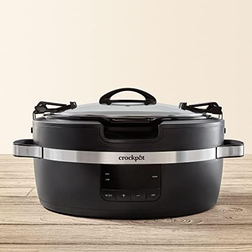 Large Capacity Crock-Pot Thermoshield 6 Quart Slow Cooker with Carry Handles S12S - Digital Crock Pot Slow Cooker for Family Meals Detail