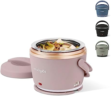 Self-Heating Crock-Pot Electric Lunch Box Food Warmer 20oz – Blush Pink S18G - Mini Personal Food Warmer for Healthy Meal Prep - Blush Pink