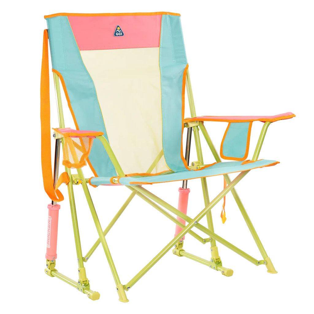 Premium All-Weather Comfort Pro Rocker - Choice 375 - Freestyle Rocker Portable Outdoor Folding Chair - Sweet Tea